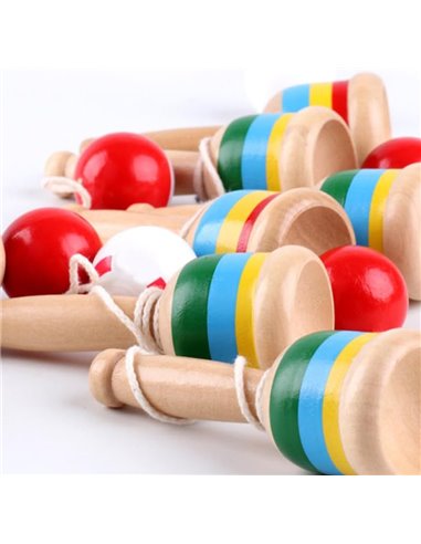 Jucarie Kendama din lemn 4 X 4 X 11.5 cm, CX-001