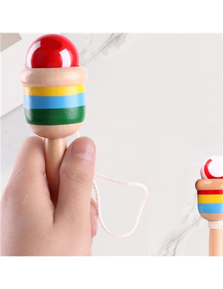 Jucarie Kendama din lemn 4 X 4 X 11.5 cm, CX-001