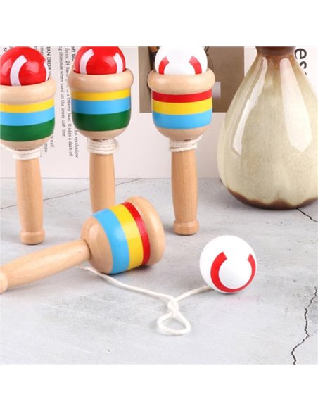 Jucarie Kendama din lemn 4 X 4 X 11.5 cm, CX-001