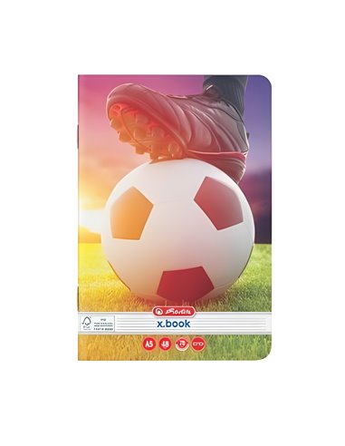 Caiet Herlitz A5, 48 file, dictando, 70 g/mp, Motiv fotbal