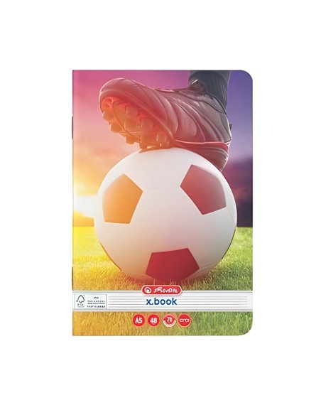 Caiet Herlitz A5, 48 file, dictando, 70 g/mp, Motiv fotbal