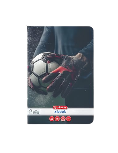 Caiet Herlitz A5, 48 file, dictando, 70 g/mp, Motiv fotbal