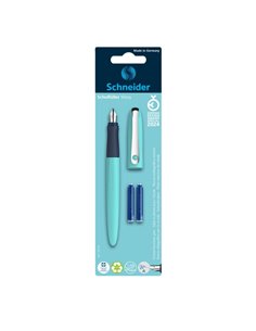 Stilou Schneider Wavy + 2 rezerve, blister, Turcoaz