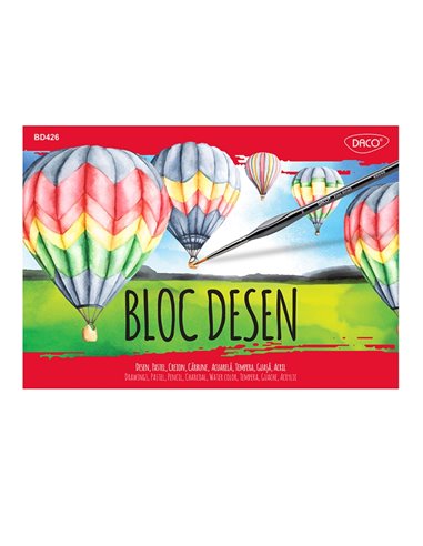 Bloc desen A4 DACO BD426, 15 file, 250 g/mp