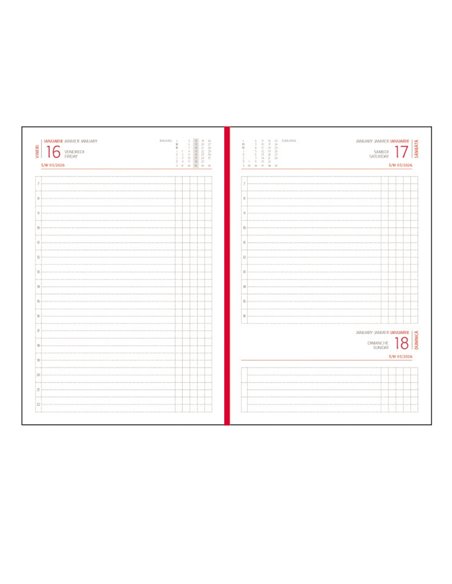Agenda zilnica A5 2026 Basic EGO, Rosu texturat