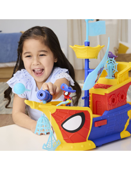 G0666,Spidey Si Prietenii Lui Uimitori Marvel Water Webs Nava Piratilor Cu Bule