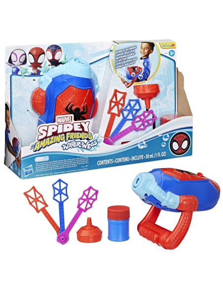 G0660,Spidey Si Prietenii Lui Uimitori Marvel Water Webs Lansator Bule De Sapun