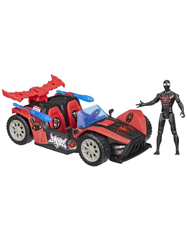 G0736,Marvel Spider Man Venom Versus Lansator Auto Si Figurina Miles Morales