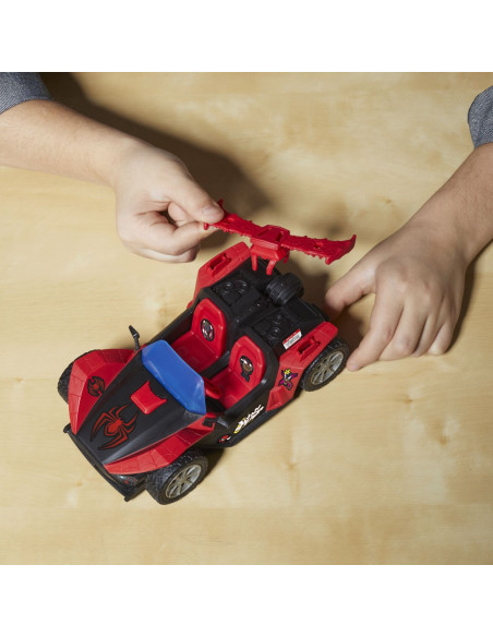 G0736,Marvel Spider Man Venom Versus Lansator Auto Si Figurina Miles Morales