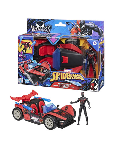 G0736,Marvel Spider Man Venom Versus Lansator Auto Si Figurina Miles Morales