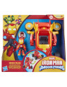 G1258_G1474,Marvel Iron Man Si Prietenii Sai Uimitori Set Vehicul 2 In 1 Si Figurina Iron Man