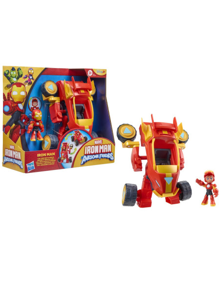 G1258_G1474,Marvel Iron Man Si Prietenii Sai Uimitori Set Vehicul 2 In 1 Si Figurina Iron Man