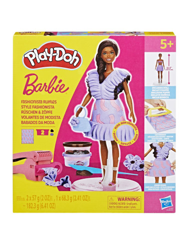 G1359,Play Doh Barbie Set Plastelina Barbie Fashionista Ruffles Creatii Vestimentare