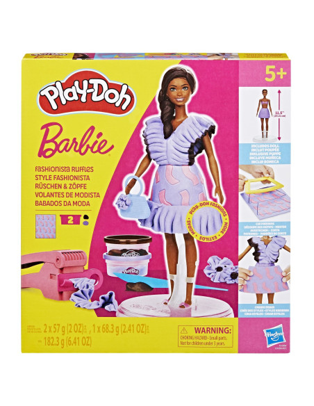 G1359,Play Doh Barbie Set Plastelina Barbie Fashionista Ruffles Creatii Vestimentare