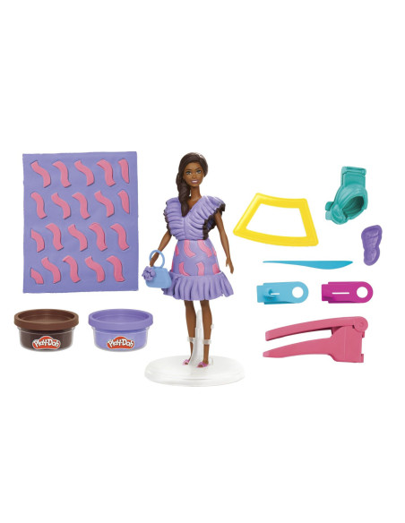 G1359,Play Doh Barbie Set Plastelina Barbie Fashionista Ruffles Creatii Vestimentare