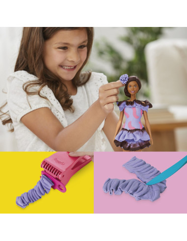 G1359,Play Doh Barbie Set Plastelina Barbie Fashionista Ruffles Creatii Vestimentare