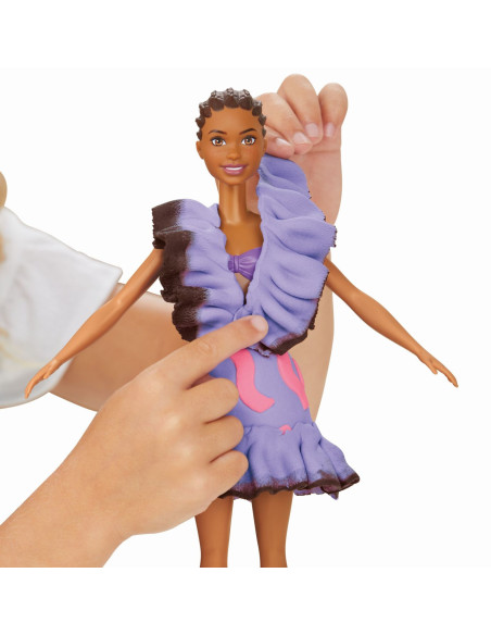 G1359,Play Doh Barbie Set Plastelina Barbie Fashionista Ruffles Creatii Vestimentare