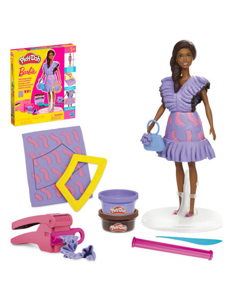 G1359,Play Doh Barbie Set Plastelina Barbie Fashionista Ruffles Creatii Vestimentare
