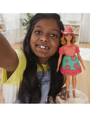 G1360,Play Doh Barbie Set Plastelina Creatii Vestimentare Cu Flori Si Franjuri Cowboy