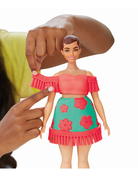 G1360,Play Doh Barbie Set Plastelina Creatii Vestimentare Cu Flori Si Franjuri Cowboy