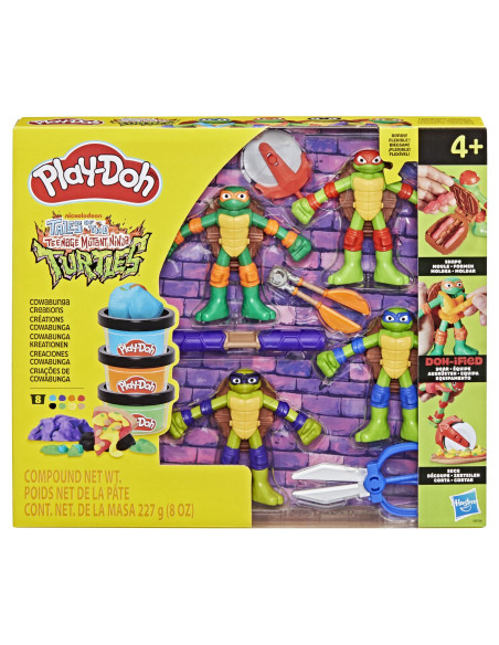 G0556,Play Doh Povestiri Cu Testoase Ninja Adolescente Mutante Set Plastelina Creatii Cowabunga