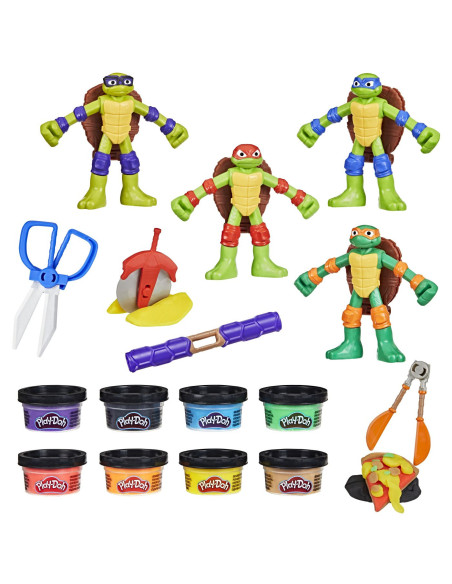 G0556,Play Doh Povestiri Cu Testoase Ninja Adolescente Mutante Set Plastelina Creatii Cowabunga