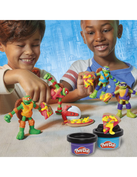 G0556,Play Doh Povestiri Cu Testoase Ninja Adolescente Mutante Set Plastelina Creatii Cowabunga