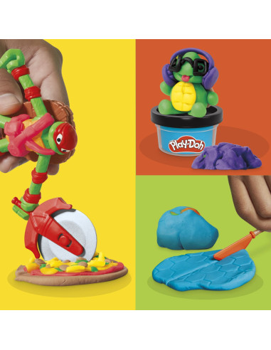 G0556,Play Doh Povestiri Cu Testoase Ninja Adolescente Mutante Set Plastelina Creatii Cowabunga