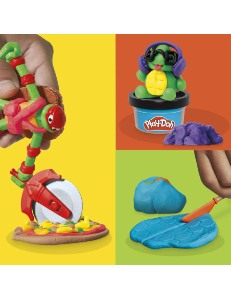 G0556,Play Doh Povestiri Cu Testoase Ninja Adolescente Mutante Set Plastelina Creatii Cowabunga