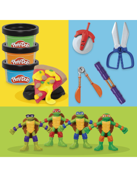 G0556,Play Doh Povestiri Cu Testoase Ninja Adolescente Mutante Set Plastelina Creatii Cowabunga