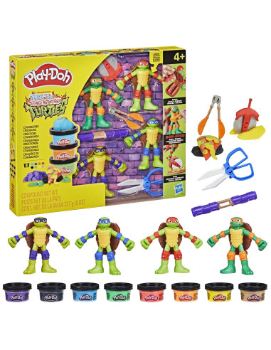 G0556,Play Doh Povestiri Cu Testoase Ninja Adolescente Mutante Set Plastelina Creatii Cowabunga