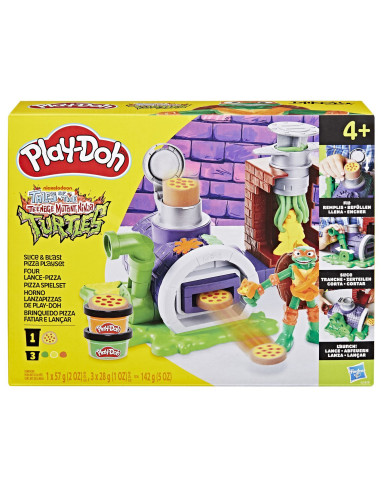 G1829,Play Doh Povestiri Cu Testoase Ninja Adolescente Mutante Set Plastelina Pizza Taie Si Arunca