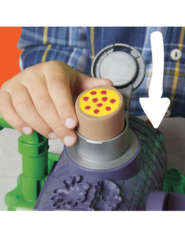 G1829,Play Doh Povestiri Cu Testoase Ninja Adolescente Mutante Set Plastelina Pizza Taie Si Arunca