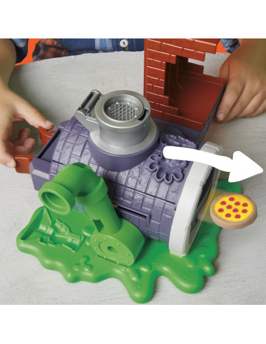 G1829,Play Doh Povestiri Cu Testoase Ninja Adolescente Mutante Set Plastelina Pizza Taie Si Arunca
