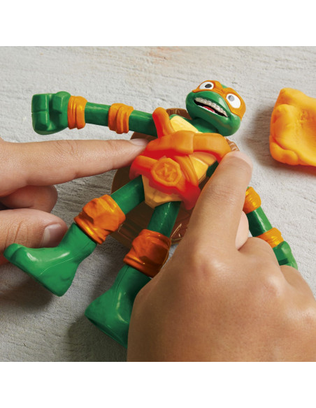 G1829,Play Doh Povestiri Cu Testoase Ninja Adolescente Mutante Set Plastelina Pizza Taie Si Arunca