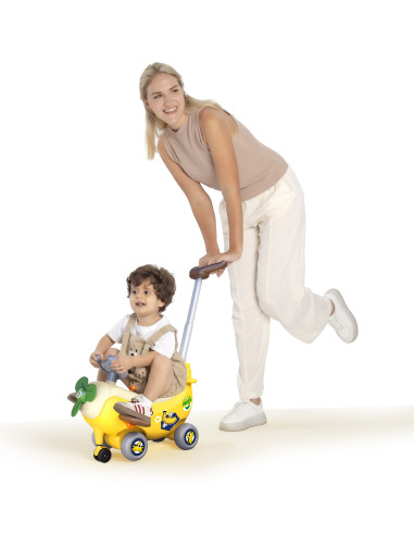 HE9983,Avion Interactiv 4 In 1 Ride On Si Maner De Impingere Banana