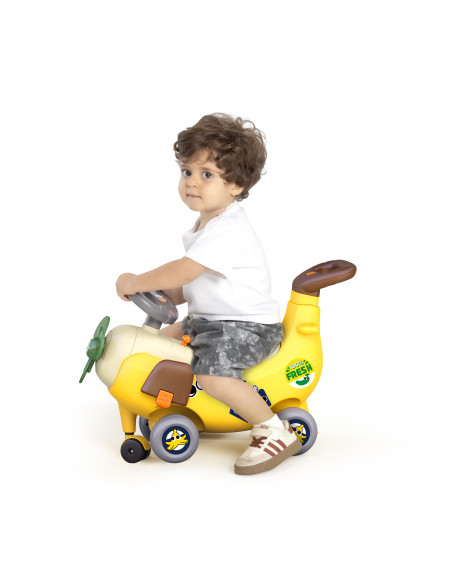 HE9983,Avion Interactiv 4 In 1 Ride On Si Maner De Impingere Banana