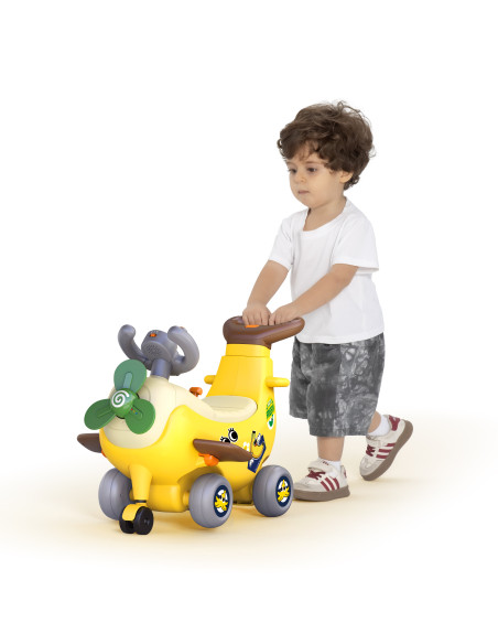 HE9983,Avion Interactiv 4 In 1 Ride On Si Maner De Impingere Banana