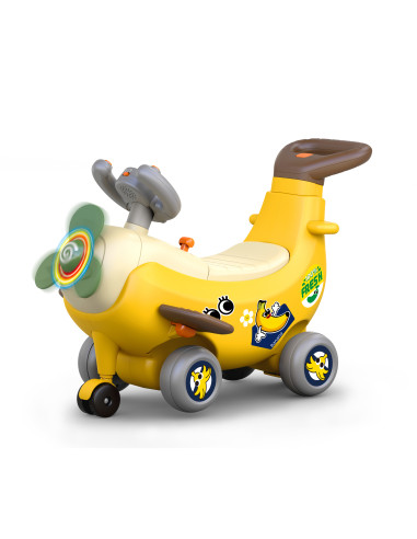 HE9983,Avion Interactiv 4 In 1 Ride On Si Maner De Impingere Banana