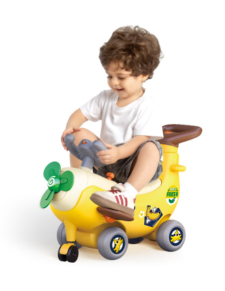 HE9983,Avion Interactiv 4 In 1 Ride On Si Maner De Impingere Banana