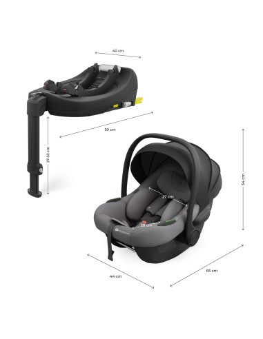KCILENFXGRY2000,Scoica Auto Kinderkraft I-lite Cu Baza Endura Safe Fx Grey