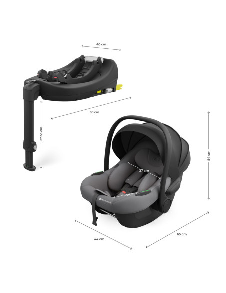 KCILENFXGRY2000,Scoica Auto Kinderkraft I-lite Cu Baza Endura Safe Fx Grey