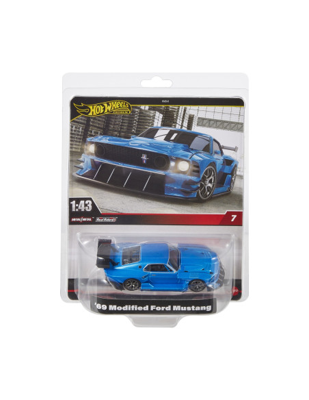 MTHMD41_HWT04,Hot Wheels Premium Real Riders Masinuta Metalica Modified Ford Mustang 69 Scara 1:43
