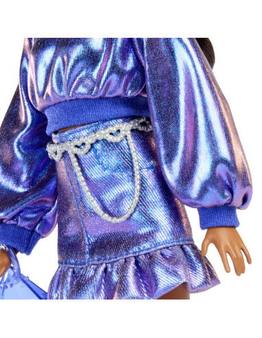 MTJFP42,Barbie Deluxe Style Papusa Barbie Rochie Albastru Metalizat MTJFP42,Barbie Deluxe Style Papusa Barbie Rochie Albastru Metalizat
