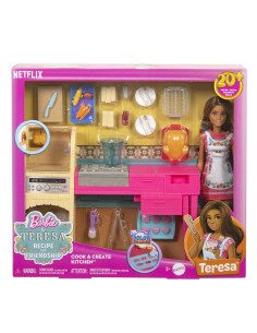 MTJCT06,Barbie Si Teresa Reteta Pentru Prietenie Set Papusa Teresa Si Bucatarie Cu Accesorii