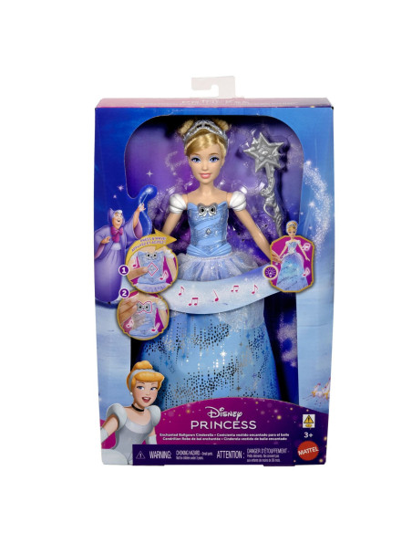 MTJBF94,Disney Princess Papusa Cenusareasa Interactiva Cu Rochie Luminoasa