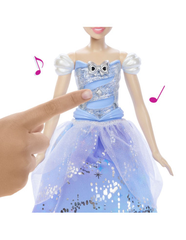 MTJBF94,Disney Princess Papusa Cenusareasa Interactiva Cu Rochie Luminoasa