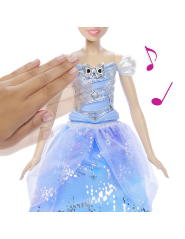 MTJBF94,Disney Princess Papusa Cenusareasa Interactiva Cu Rochie Luminoasa