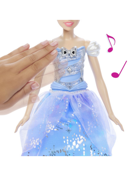 MTJBF94,Disney Princess Papusa Cenusareasa Interactiva Cu Rochie Luminoasa