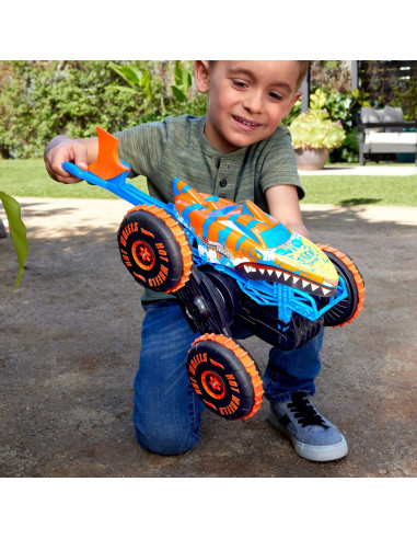 MTJFR39,Hot Wheels Monster Truck Sharks Vs Dinos Masina Cu Telecomanda Tiger Shark Climber